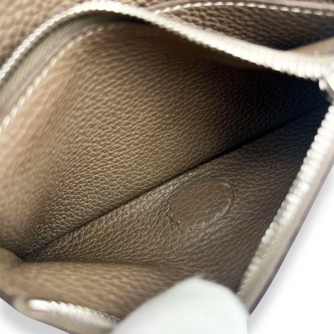 【美品】エルメス　トリヨンクレマンス　エトゥープ　ドゴンコンパクト　768