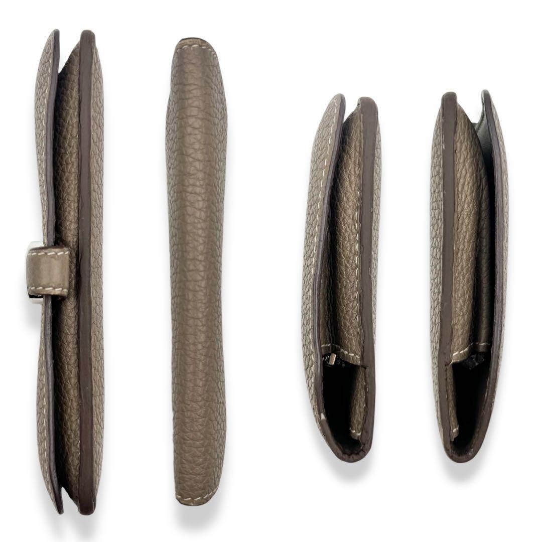 【美品】エルメス　トリヨンクレマンス　エトゥープ　ドゴンコンパクト　768