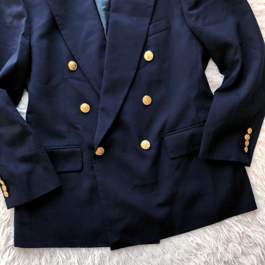 【USA製 美品 XL】ラルフローレン　紺ブレ　ダブル　金ボタン　ウール