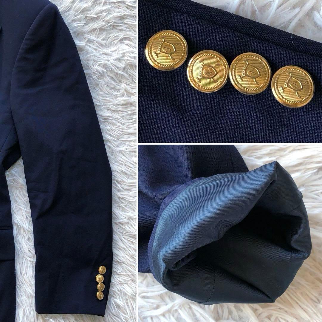 【USA製 美品 XL】ラルフローレン　紺ブレ　ダブル　金ボタン　ウール