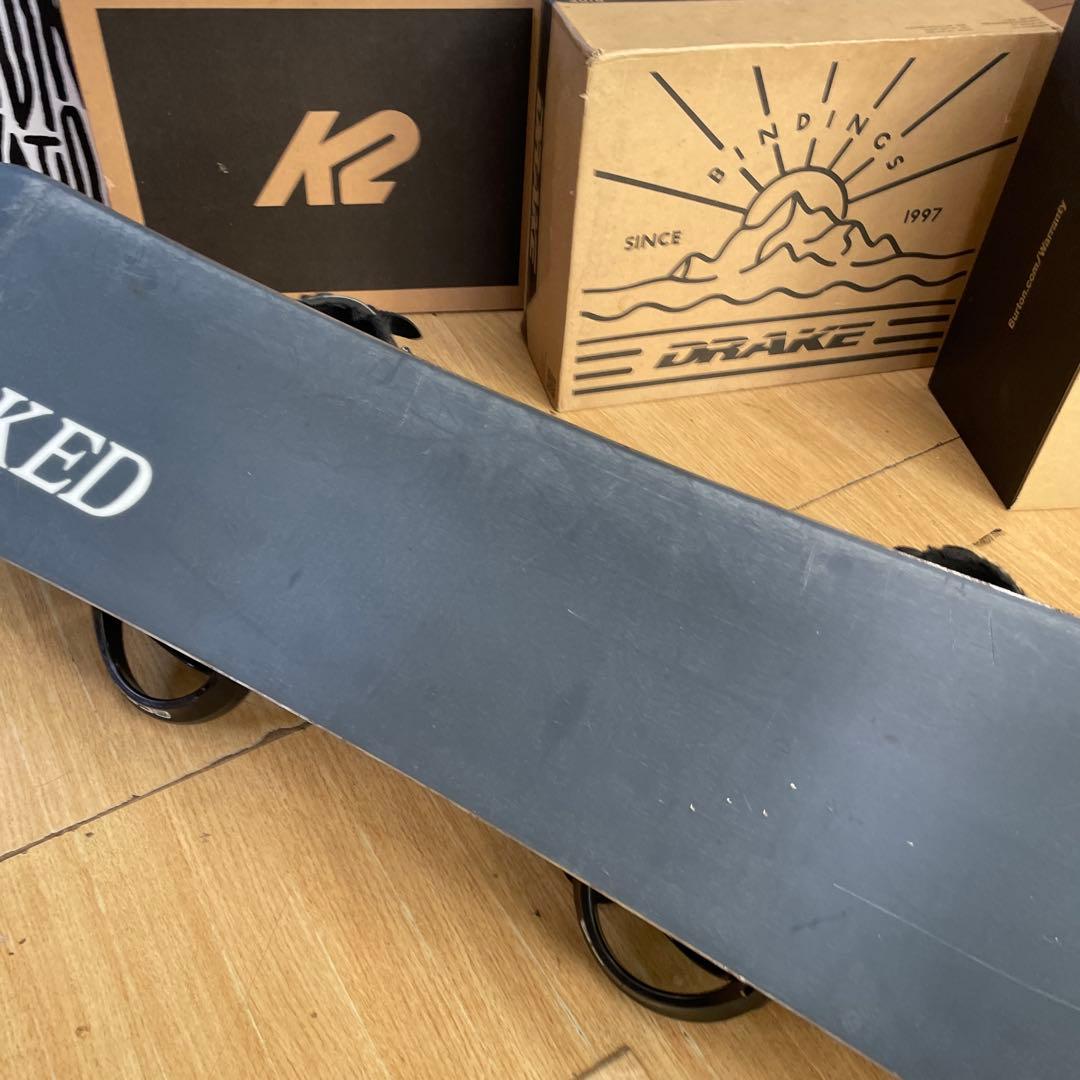 NAKID　キッズスノーボードセット　128cm　ネイキッドバイン付3点セット