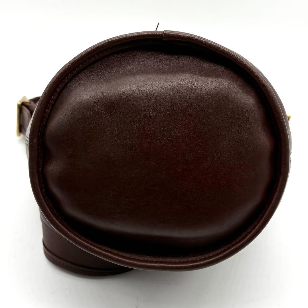 美品✨オールドコーチ ショルダーバッグ バケツ型 レザー ブラウン 9953