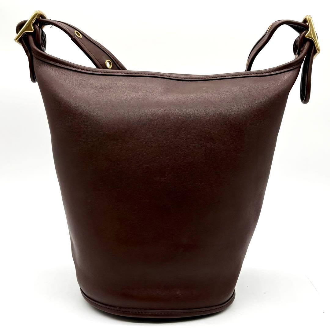 美品✨オールドコーチ ショルダーバッグ バケツ型 レザー ブラウン 9953