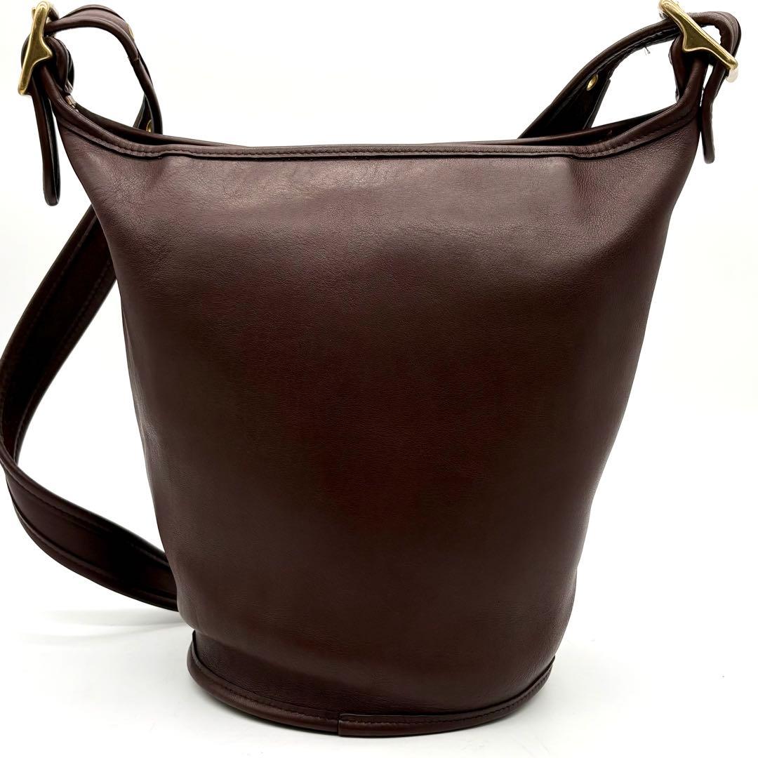 美品✨オールドコーチ ショルダーバッグ バケツ型 レザー ブラウン 9953