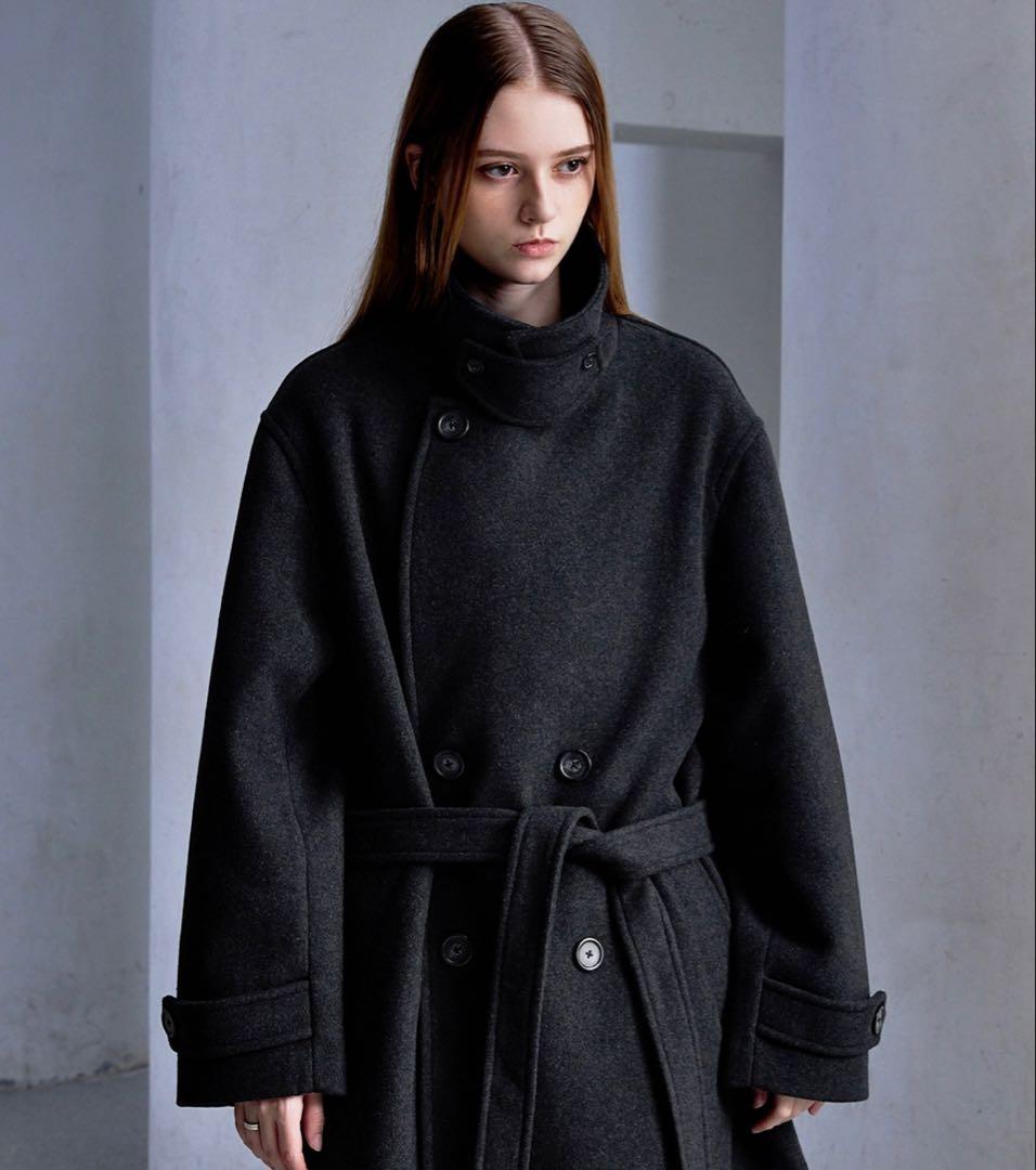 CLEL ウールブレンドテックメルトンダブルチェスターコート