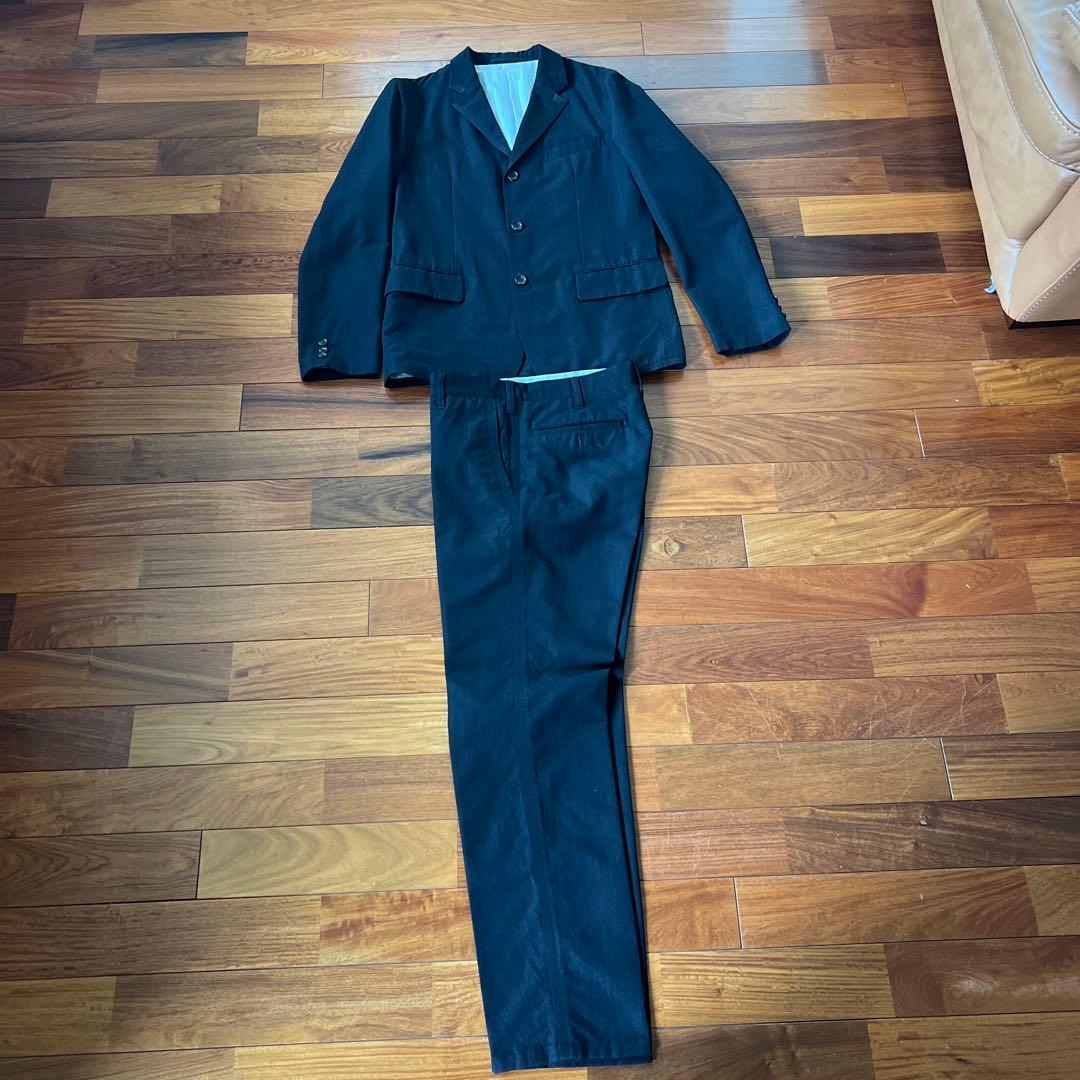 コムデギャルソン　オム　黒のサマーウールセットアップ　M