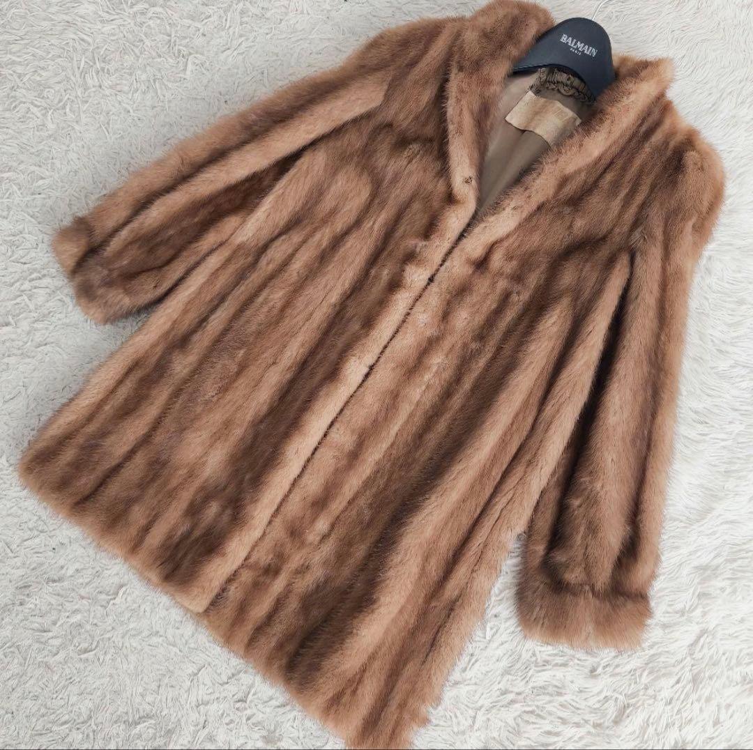 【美品✴︎】総丈78 エンバ 毛皮 ミンク デミバフ ファーコート M