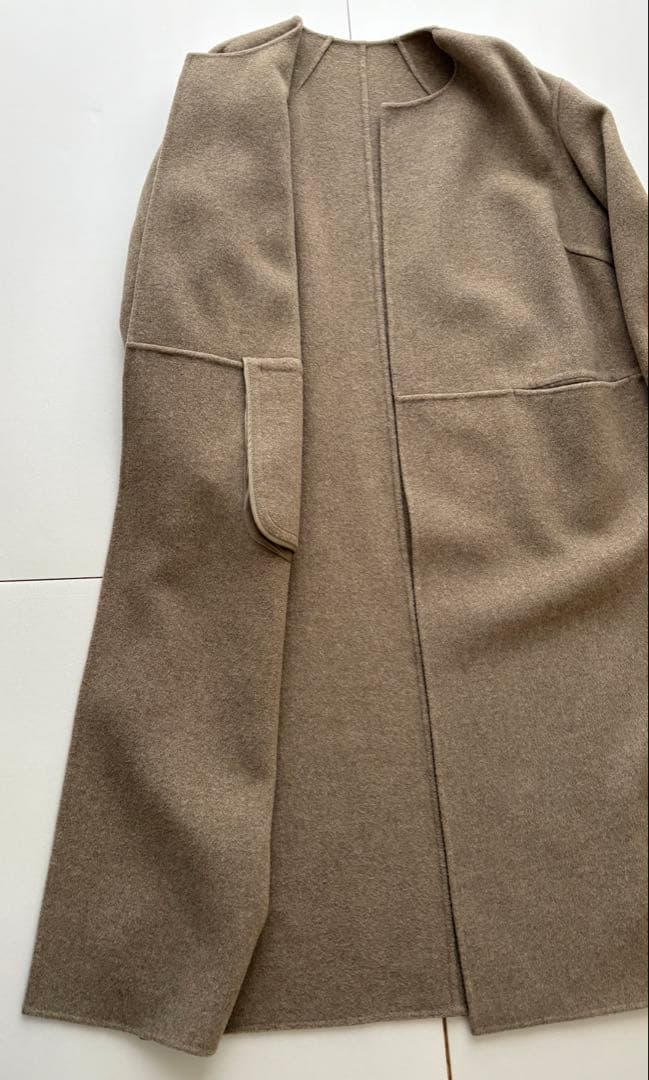 ★ドゥーズィエムクラス victorianウールリバーコート ベージュ 36