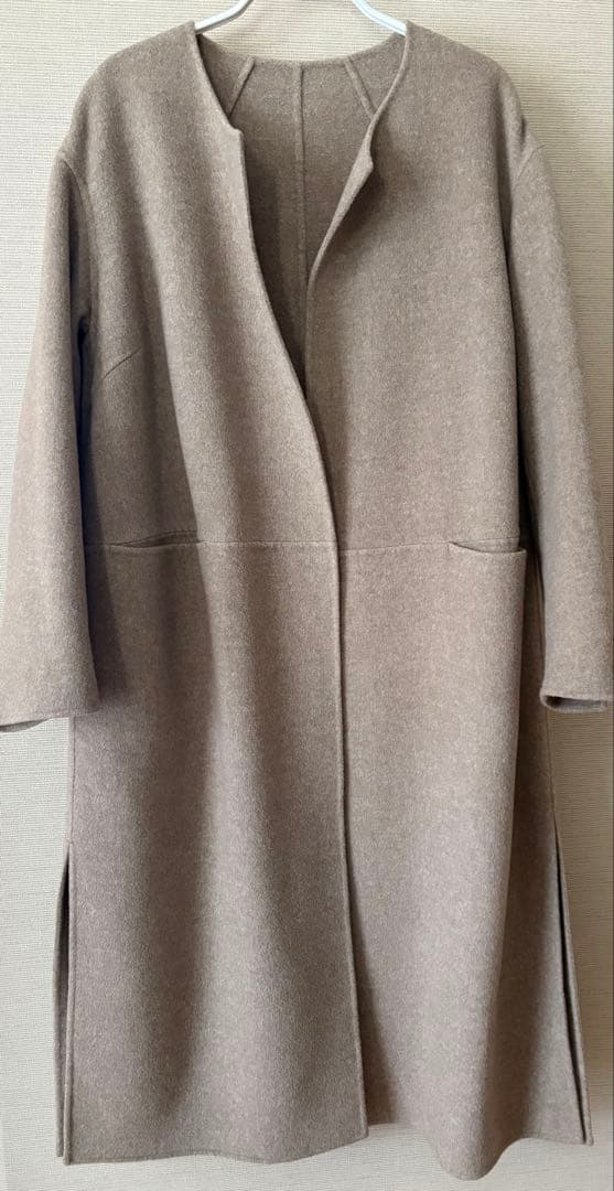 ★ドゥーズィエムクラス victorianウールリバーコート ベージュ 36