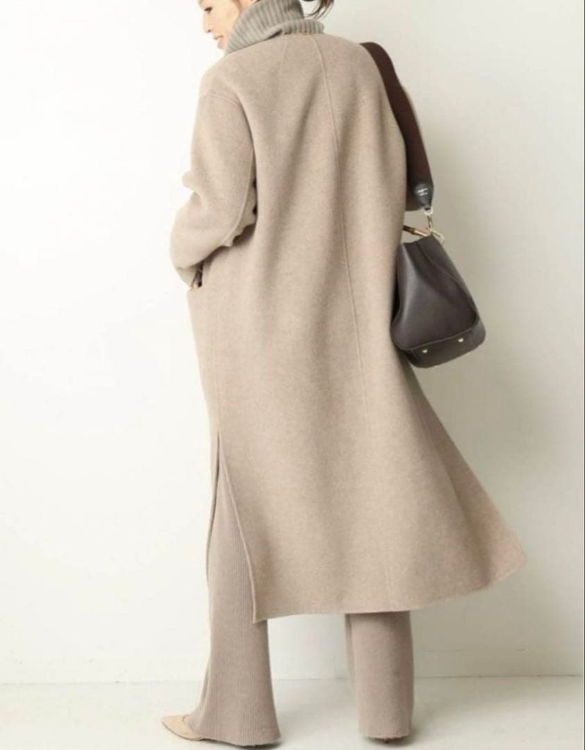 ★ドゥーズィエムクラス victorianウールリバーコート ベージュ 36