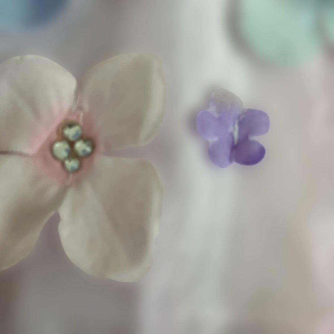 ドレスコグラデーションパープルオーガンジードレスフラワーリボン美品発表会