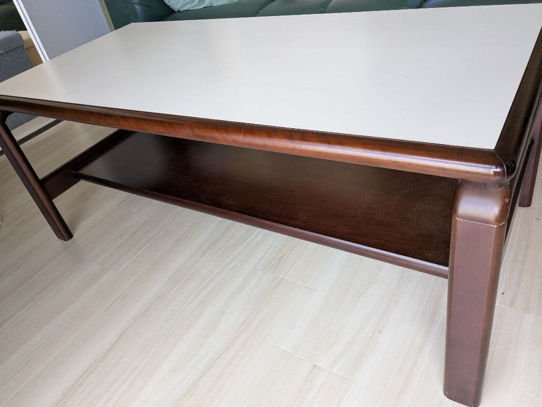 木製シンプル座卓 収納スペース付き 昭和レトロ