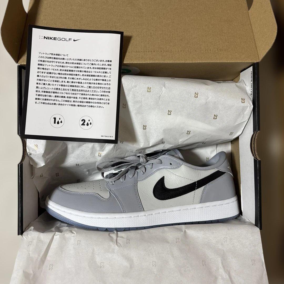 ナイキ エアジョーダン1 ロー ゴルフ ウルフグレー フォトンダスト 29.5㌢