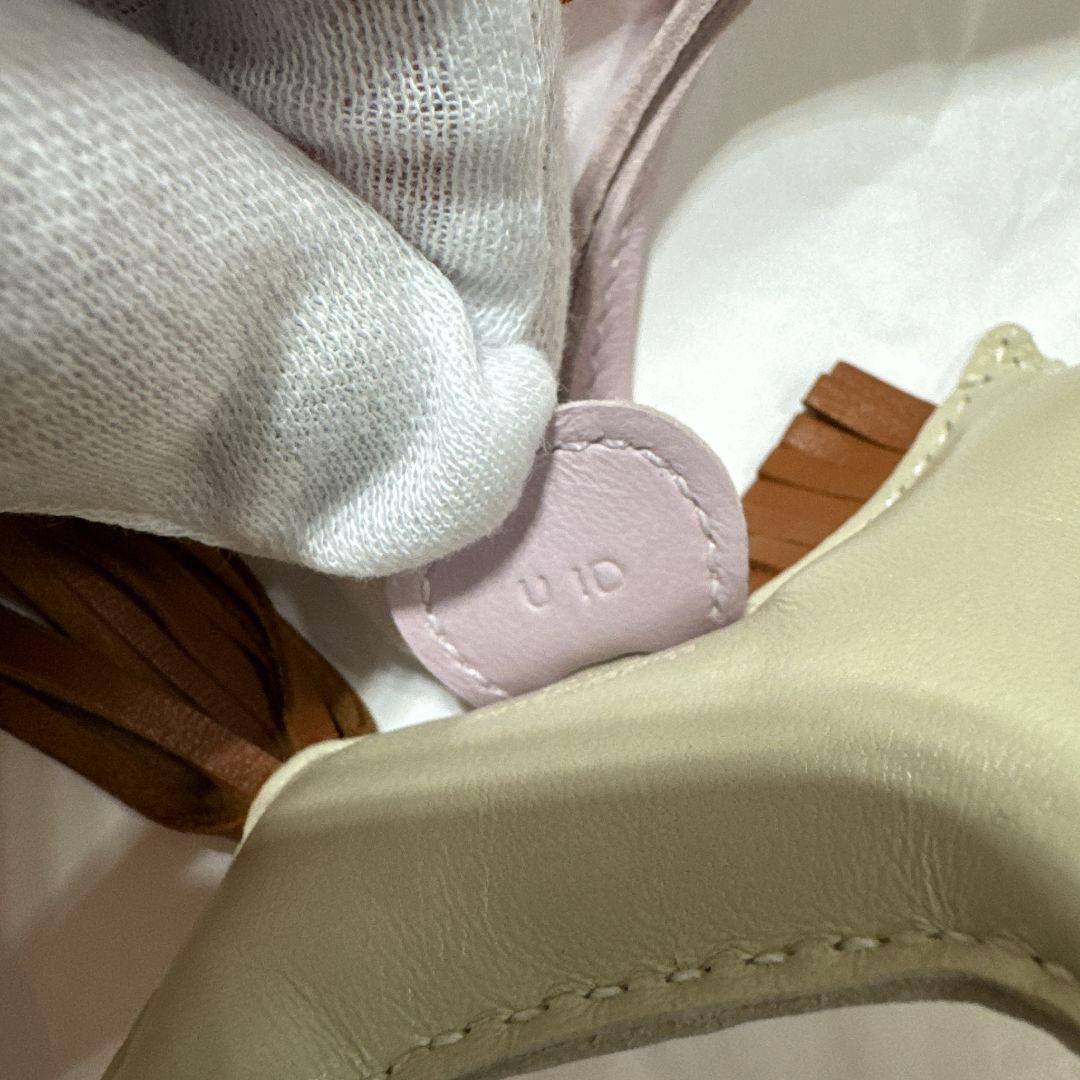 【箱付き】エルメス PM チャーム レザー ベージュ　ピンク　ロデオ