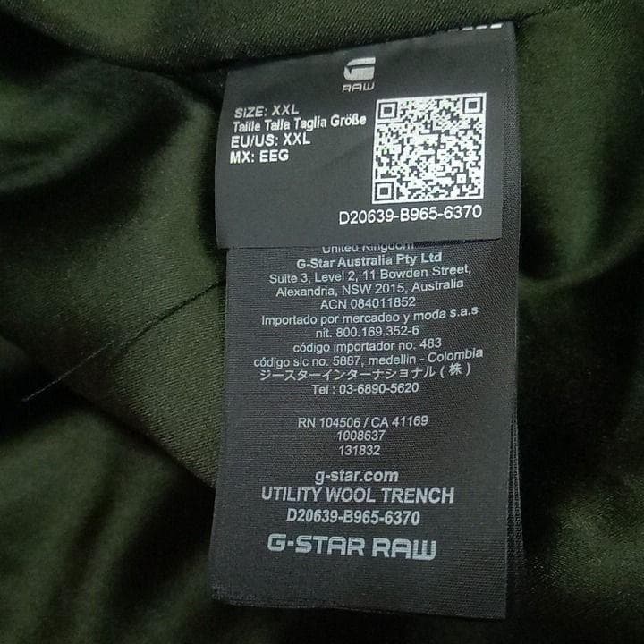 XXL 未使用 G-STAR RAW ジースターロウ ウール Aライン コート