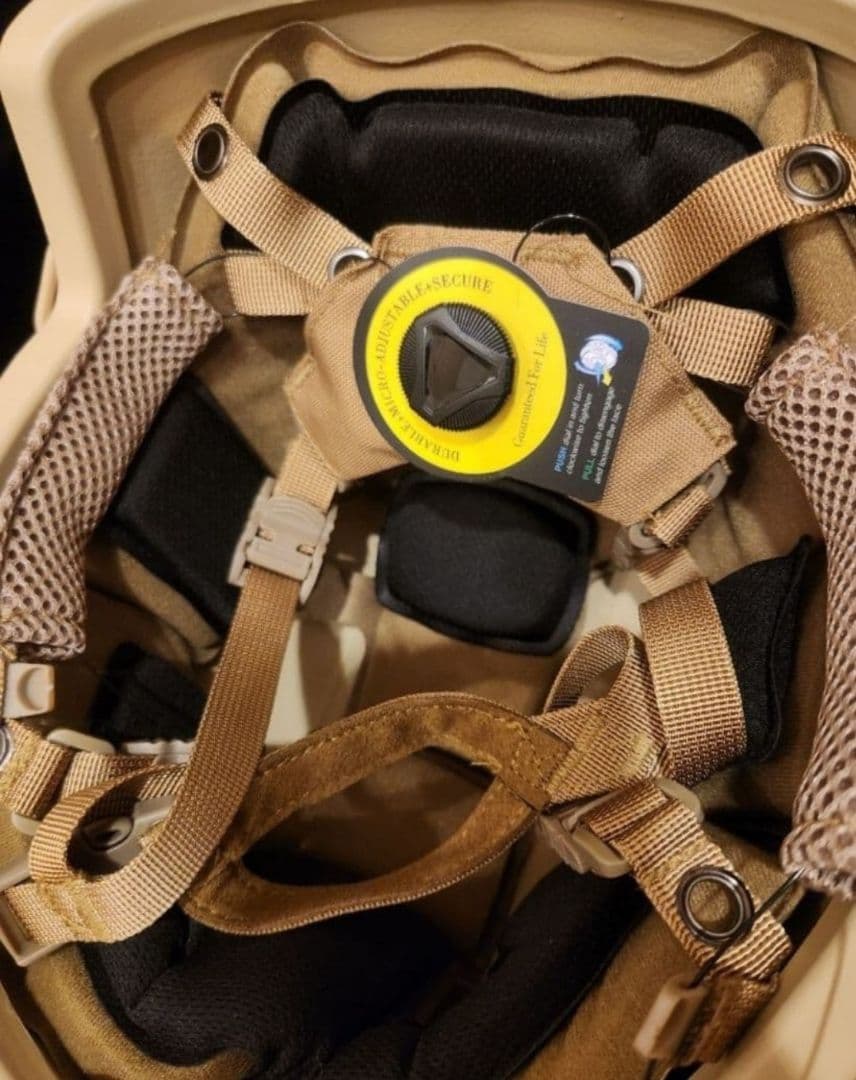 NIJ ⅢA(レベル3a)実物防弾ヘルメット サイズ:55㎝～62㎝、TAN