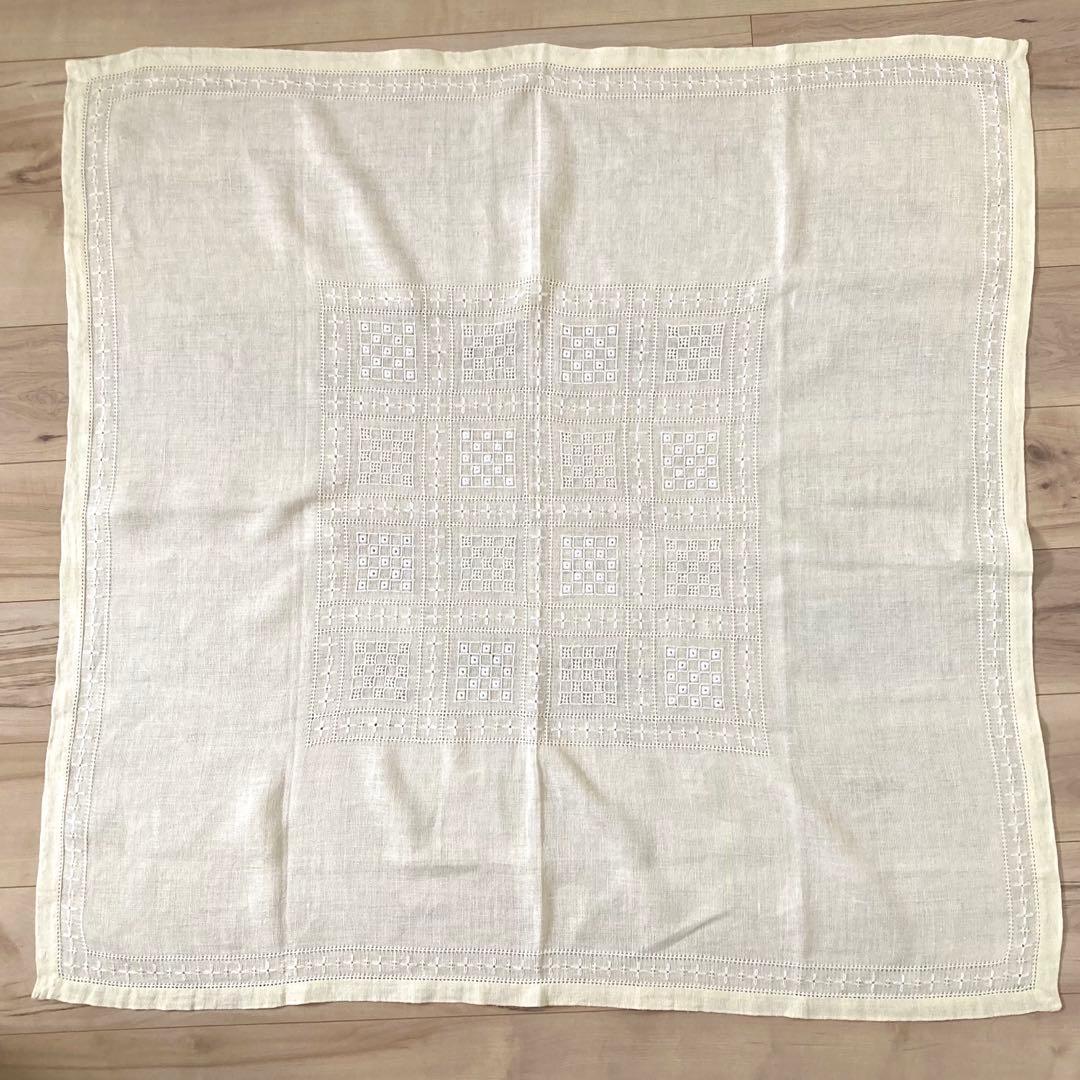 【SALE】北欧ヴィンテージ丁寧なニードルワークが施されたテーブルクロス