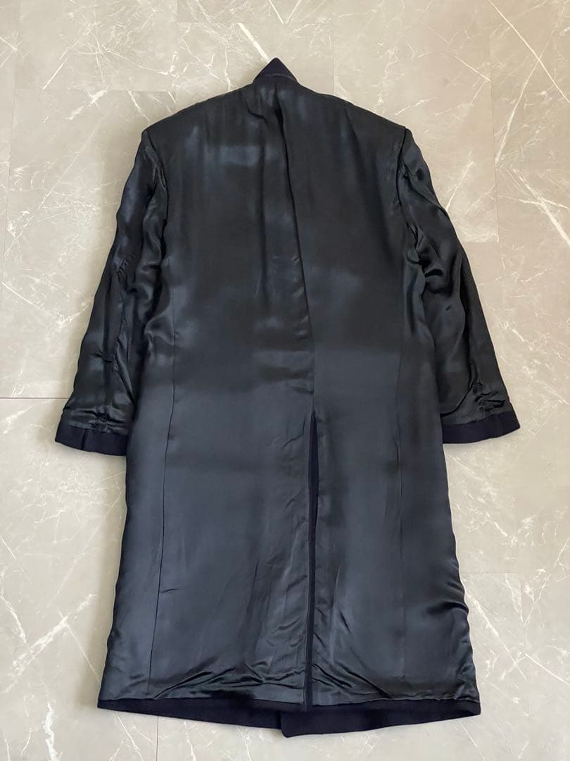 【サヴィル・ロウ】カシミヤ ダブルチェスターフィールドコート ネイビー