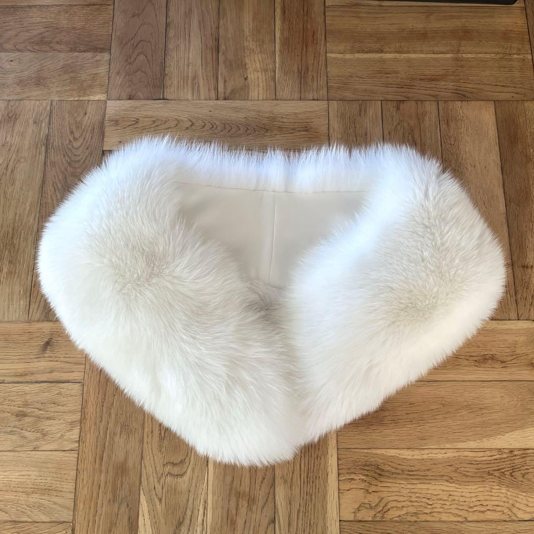 成人式 SAGA FUR ファー サガフォックス　ホワイト ショール　毛皮