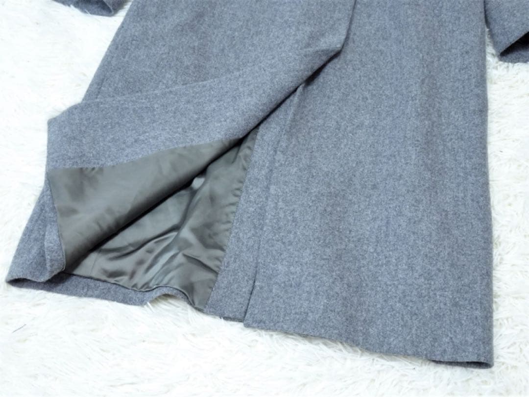 【ジル サンダー】ウールカシミヤ ロングコート チェスターコート グレー 34