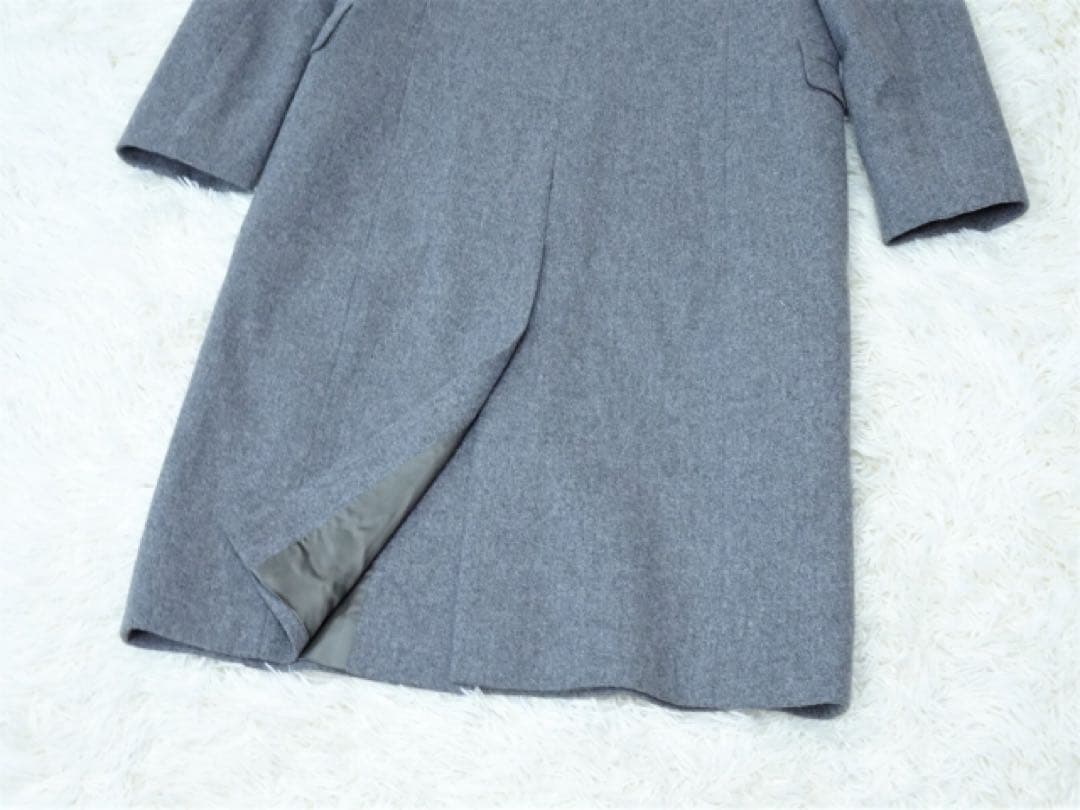 【ジル サンダー】ウールカシミヤ ロングコート チェスターコート グレー 34