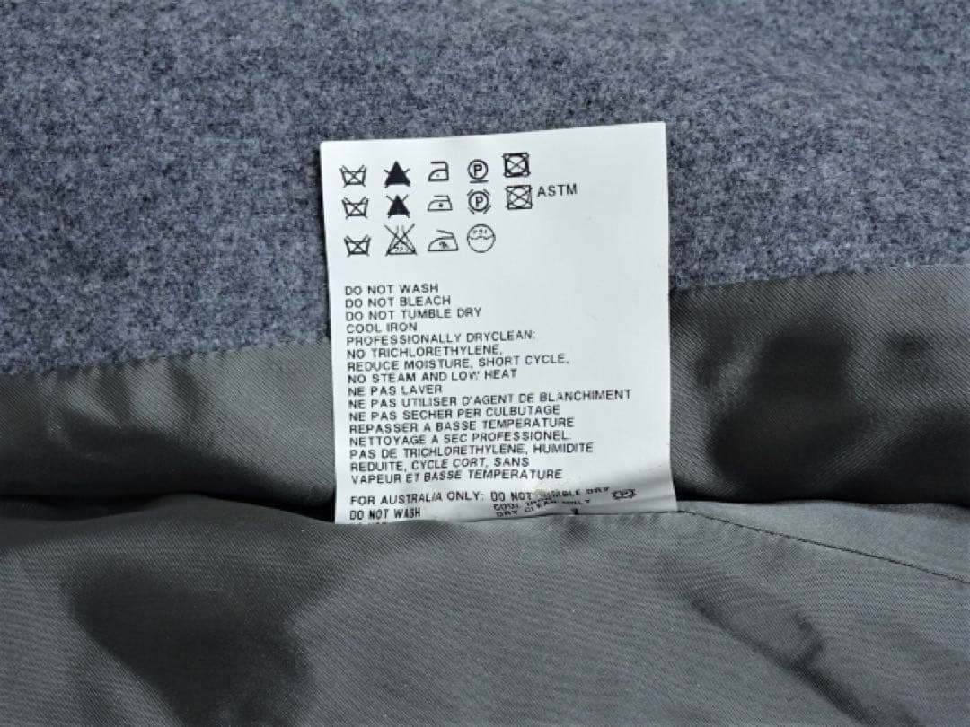 【ジル サンダー】ウールカシミヤ ロングコート チェスターコート グレー 34