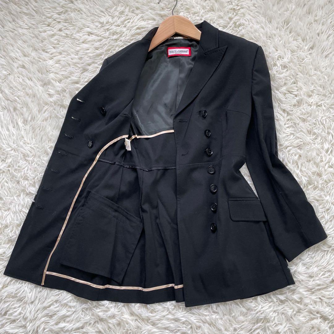 D&G DOLCE&GABBANA ブラックダブルブレスト14ボタンジャケット