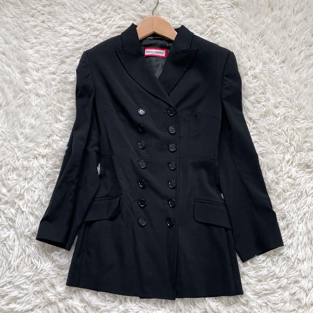 D&G DOLCE&GABBANA ブラックダブルブレスト14ボタンジャケット