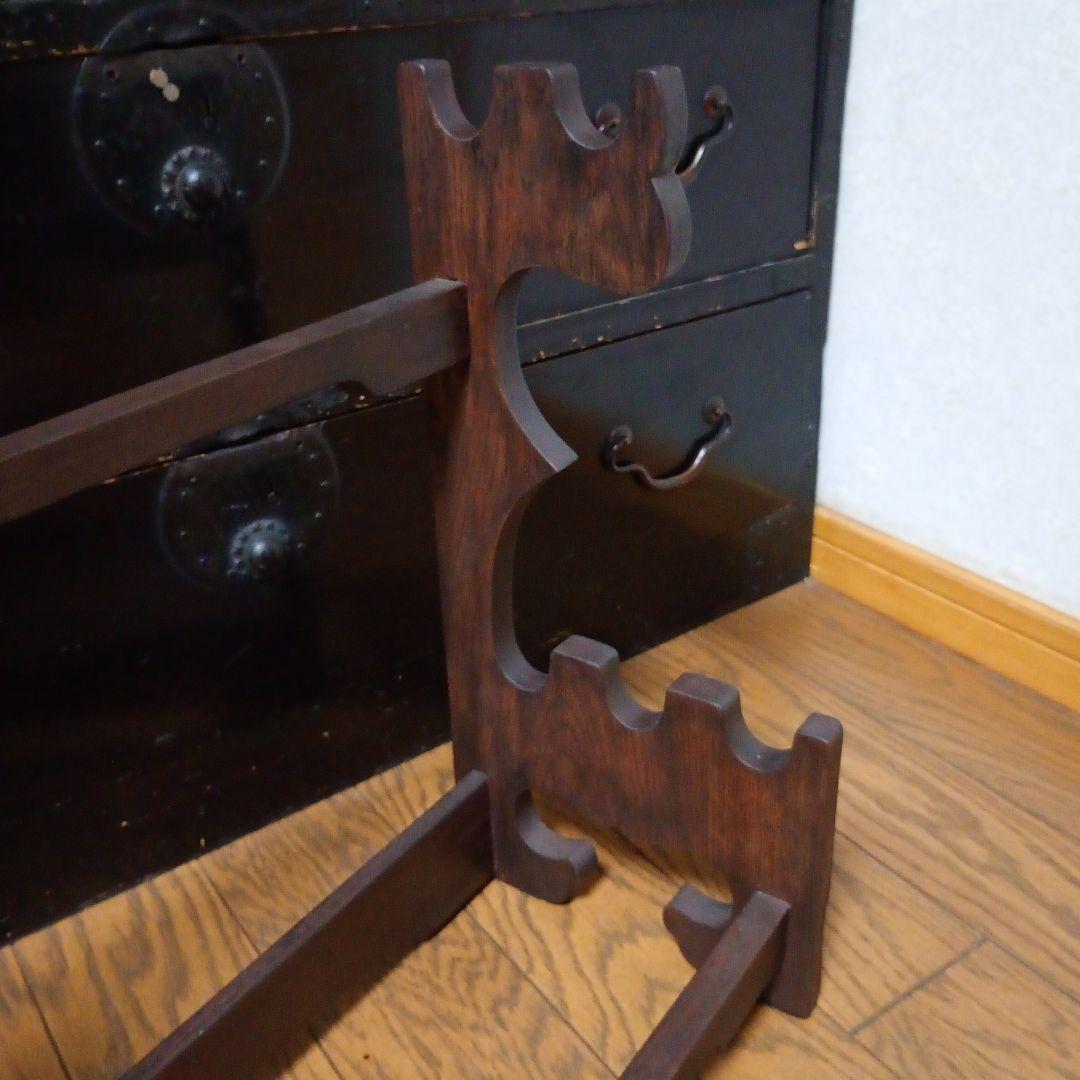 ギブソン　刀掛け台　5本掛け　無垢材　刀台　日本刀　武具