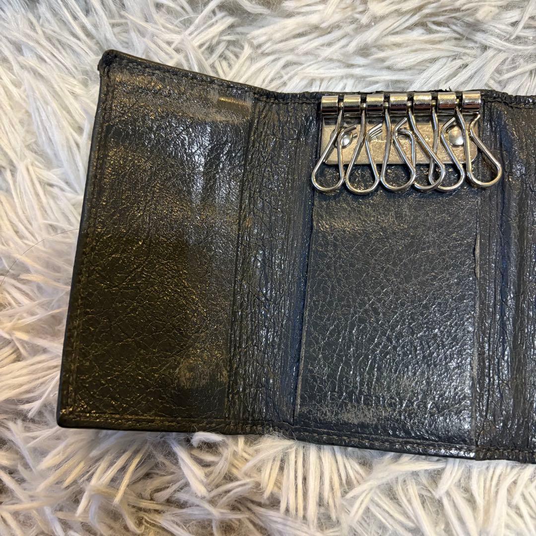BALENCIAGA バレンシアガ レザー 6連キーケース グレー ユニセックス