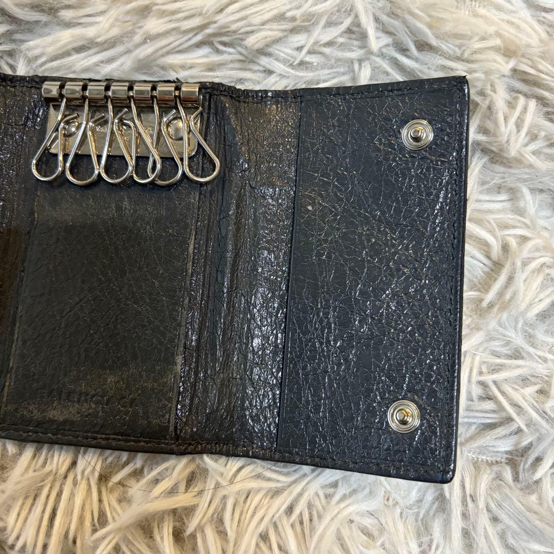 BALENCIAGA バレンシアガ レザー 6連キーケース グレー ユニセックス