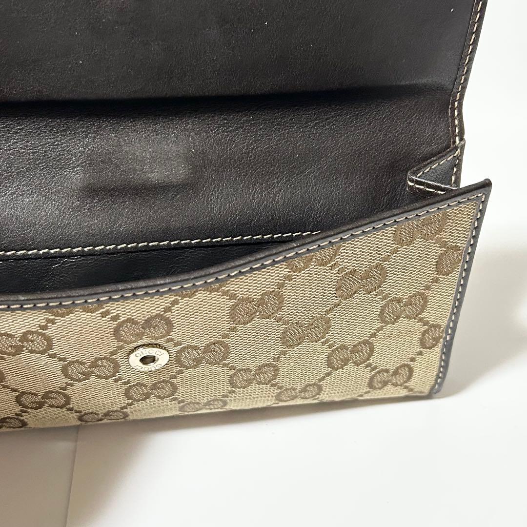 GUCCI 256933 2184 シェリーライン リボン 二つ折り 長財布