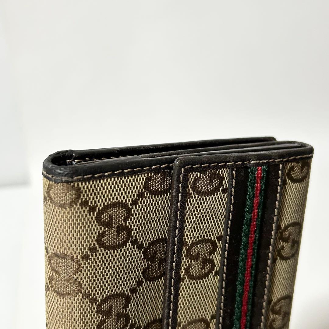 GUCCI 256933 2184 シェリーライン リボン 二つ折り 長財布