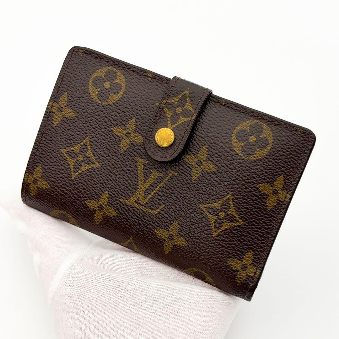 イニシャル無★ルイヴィトン ヴィエノワ モノグラム 二つ折り財布 ブラウン
