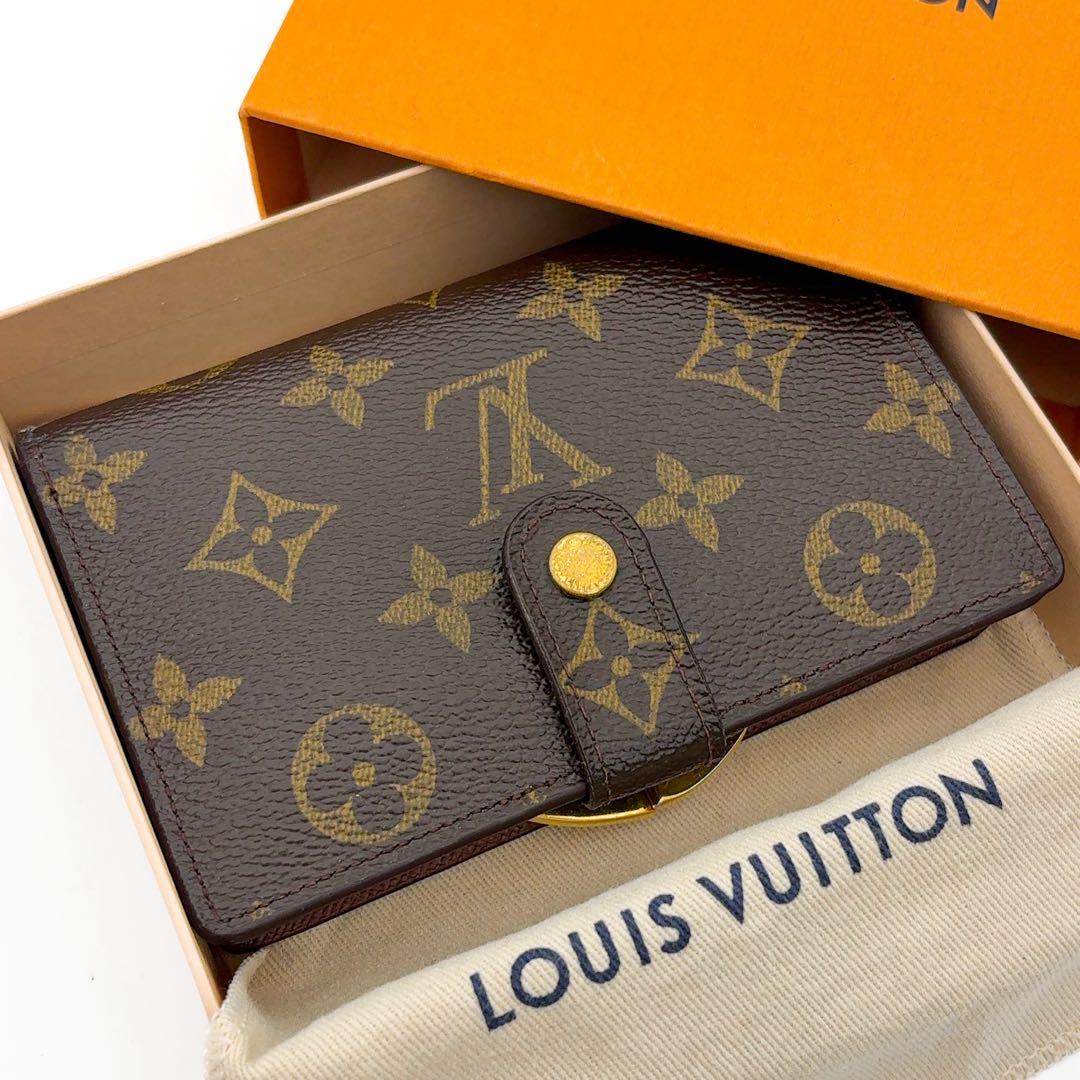 イニシャル無★ルイヴィトン ヴィエノワ モノグラム 二つ折り財布 ブラウン