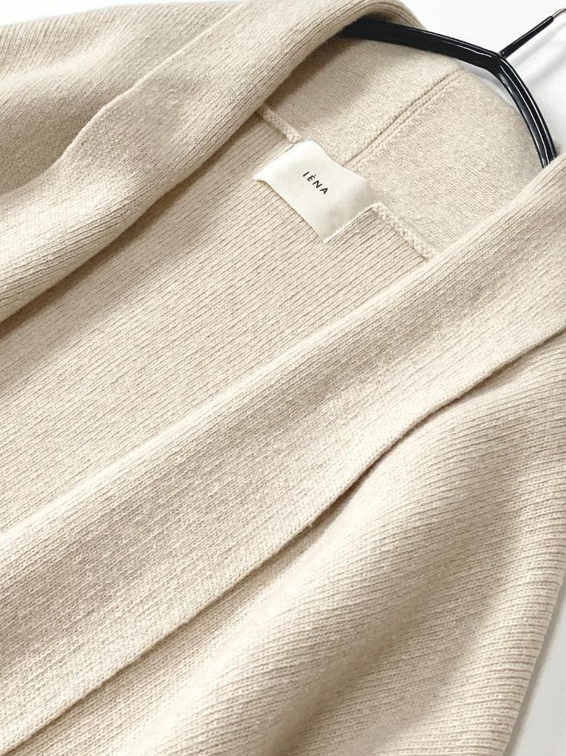 美品IENAイエナ美シルエット上質ウールカシミヤニットガウンコート♪