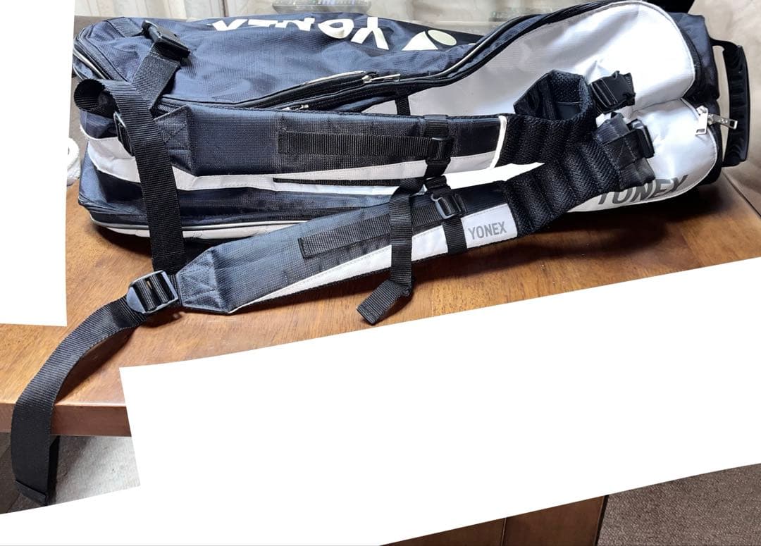 YONEX ソフトテニスバッグ 黒 ブラック シルバー 銀