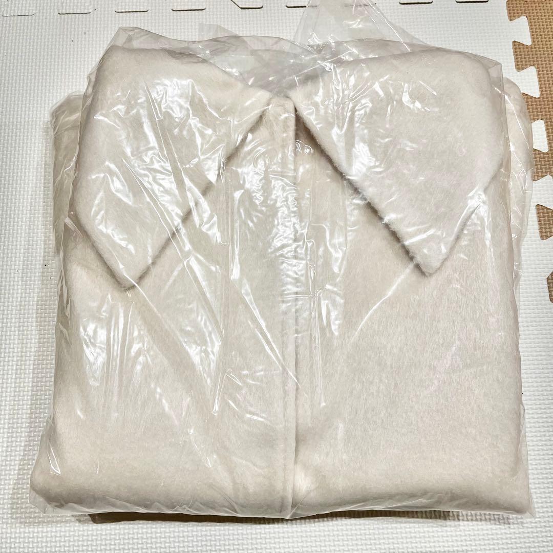 Fitmore＊ビッグカラーウールライクシャギーコート　アイボリー