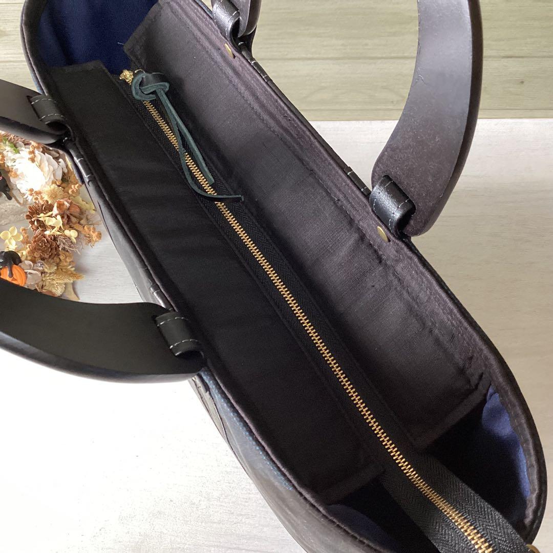 訳アリ 大島紬×本革 着物リメイク トートバッグ ハンドメイド 和装バッグ 雪輪