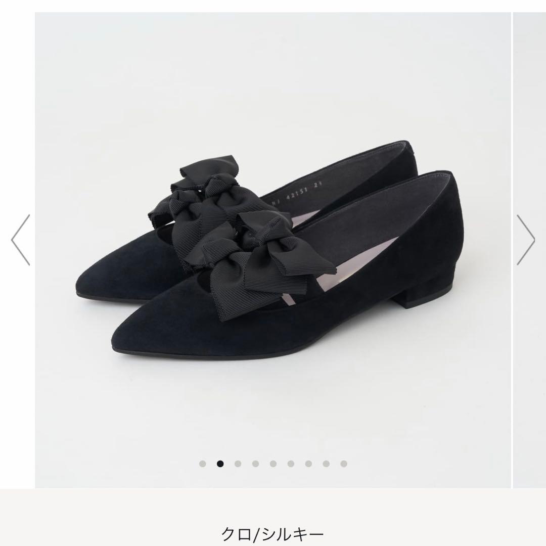 ダブルリボンがキュート♪ポインテッドトゥフラット