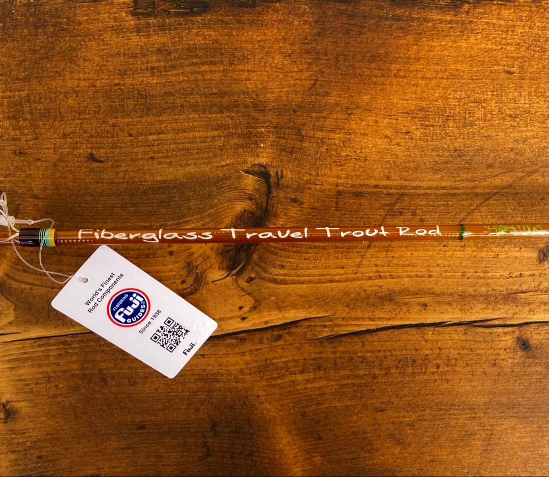 トラウトロッド　パックロッド　グラスロッド　クリアブラウン　FUJIガイド