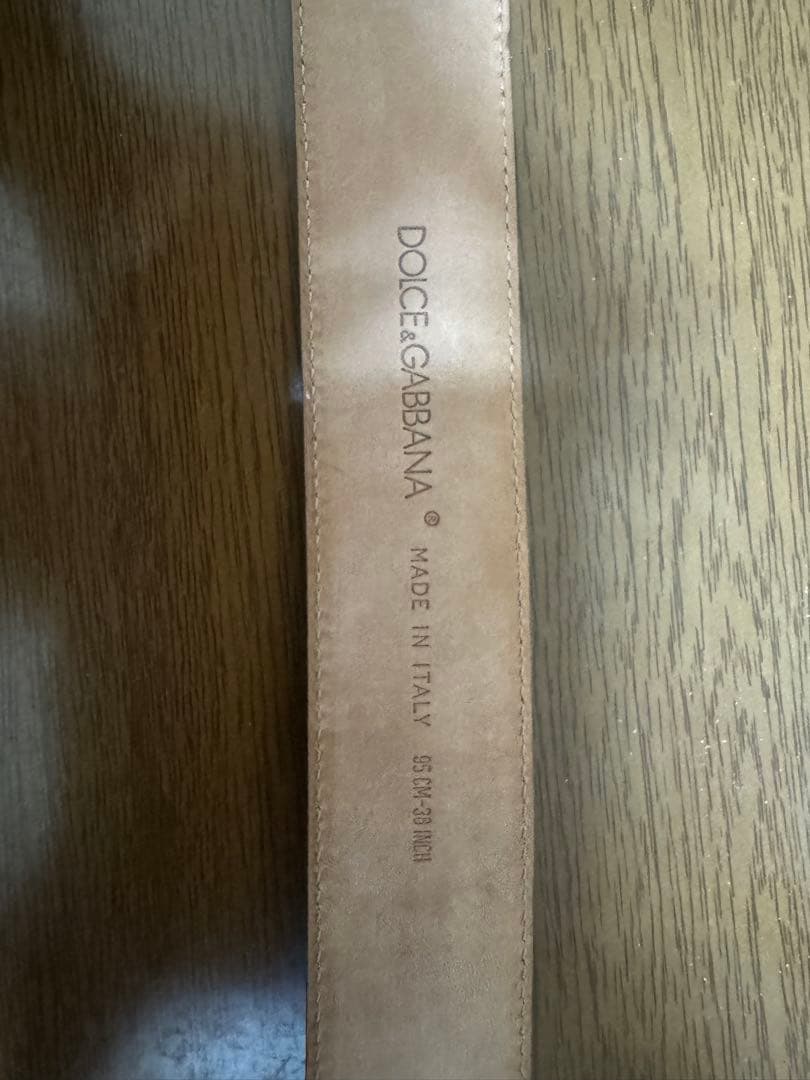 ドルチェ&ガッバーナ　ベージュ ゴールドバックル ベルト