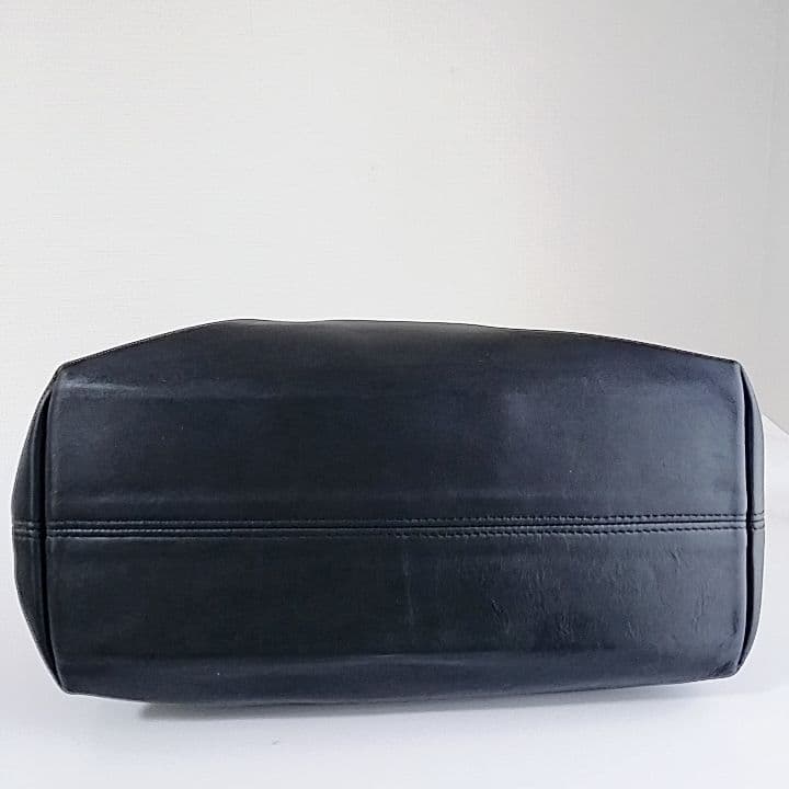 希少美品　オールドコーチ ネイビー　高級レザートートバッグ　大容量　A4　肩掛け