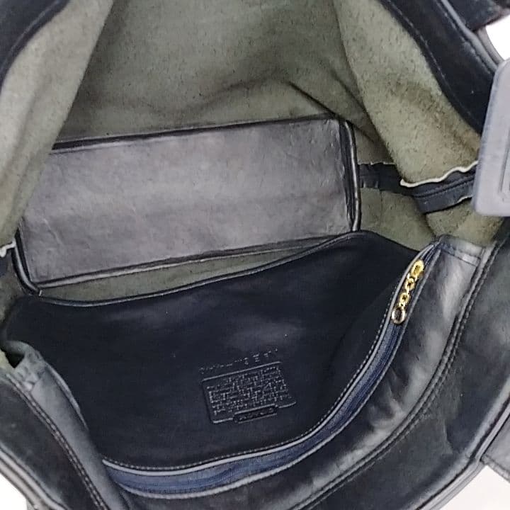 希少美品　オールドコーチ ネイビー　高級レザートートバッグ　大容量　A4　肩掛け