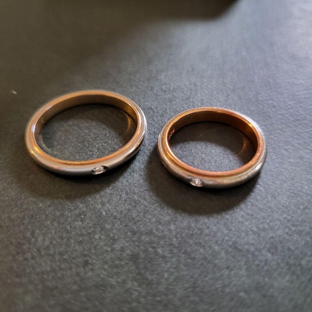 【中古】結婚指輪 ペア ダイヤモンド プラチナ950 K18