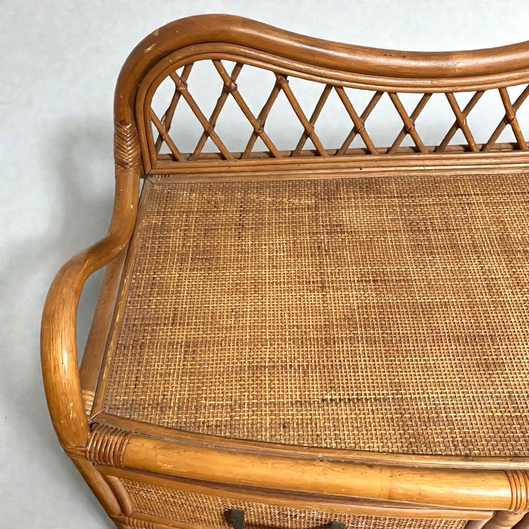 【良品】ラタン製　5段チェスト　籐家具　昭和レトロ