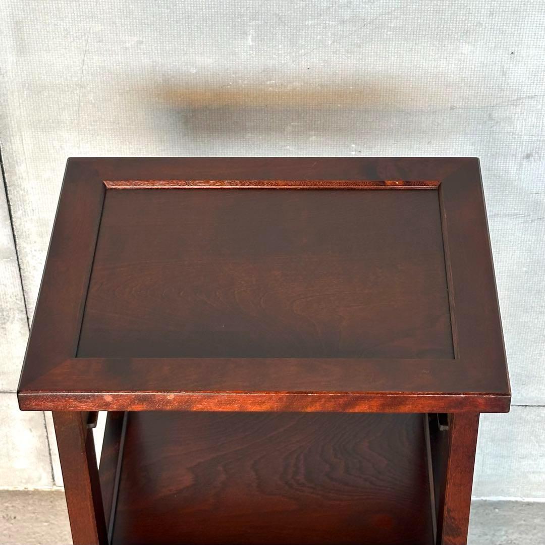 ✿ 昭和レトロ ✿ 北海道民芸家具 カバ無垢材 電話台 サイドチェスト ホクミン