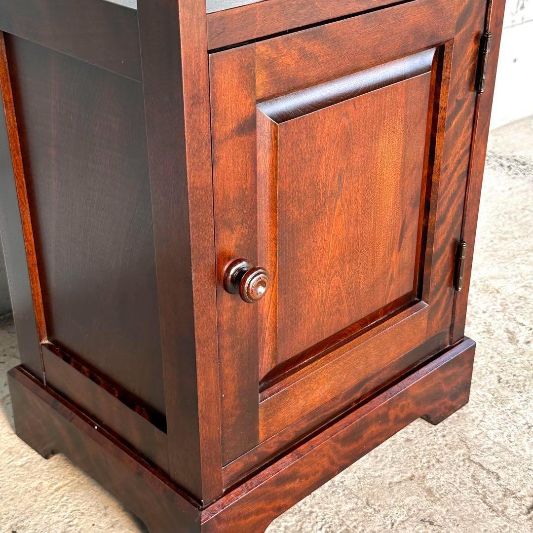 ✿ 昭和レトロ ✿ 北海道民芸家具 カバ無垢材 電話台 サイドチェスト ホクミン