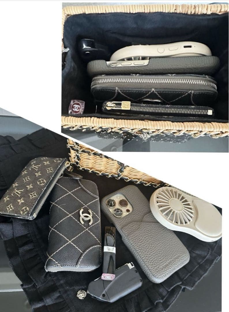 ヴァクトー　カゴバックミニ　美品　(持ち手をテグスにて補強あり)