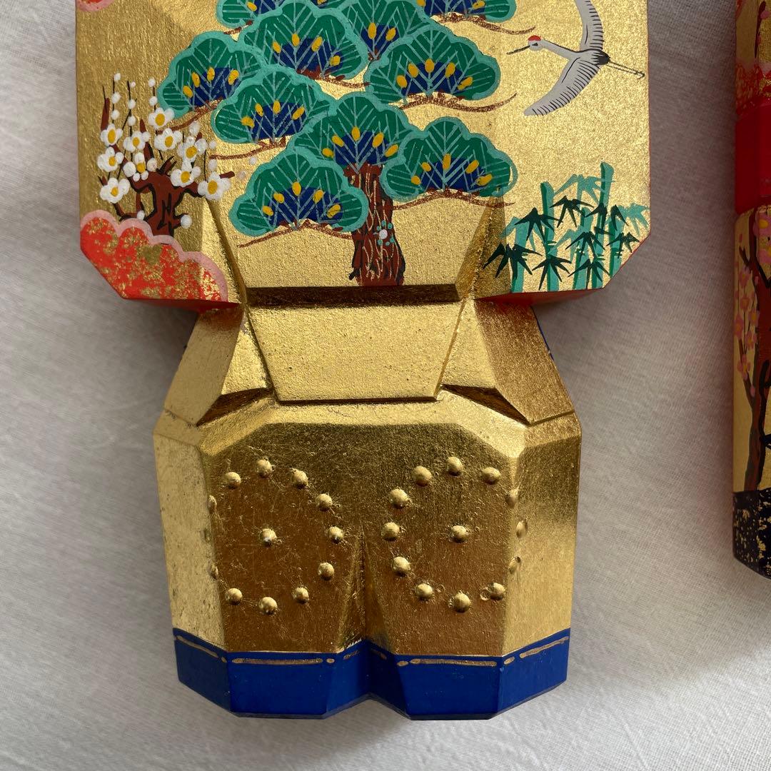 奈良一刀彫り　雛人形　川口神泉　立雛　雛祭り　ひな祭り　共箱付き　伝統工芸　木彫